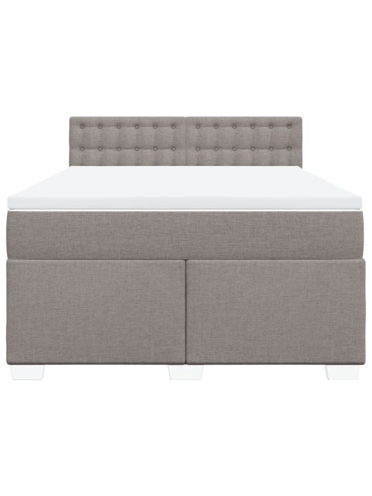Box spring postel s matrací taupe 160x200 cm textil