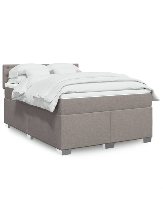 Box spring postel s matrací taupe 160x200 cm textil