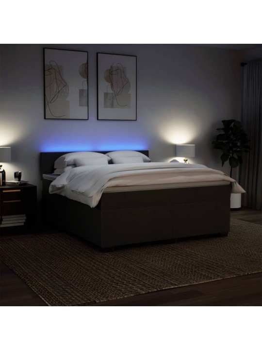 Box spring postel s matrací světle šedá 180 x 200 cm textil