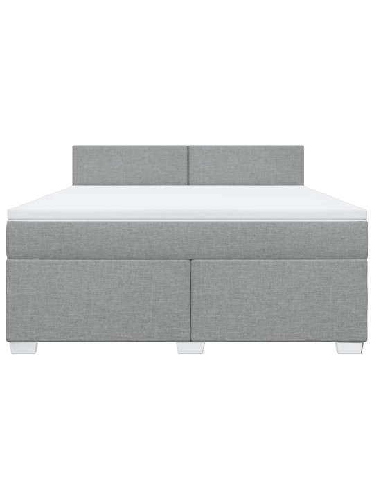 Box spring postel s matrací světle šedá 180 x 200 cm textil