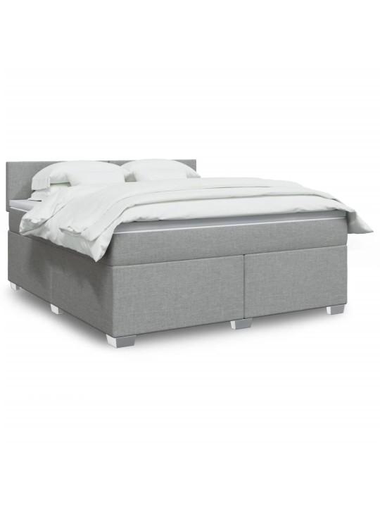 Box spring postel s matrací světle šedá 180 x 200 cm textil