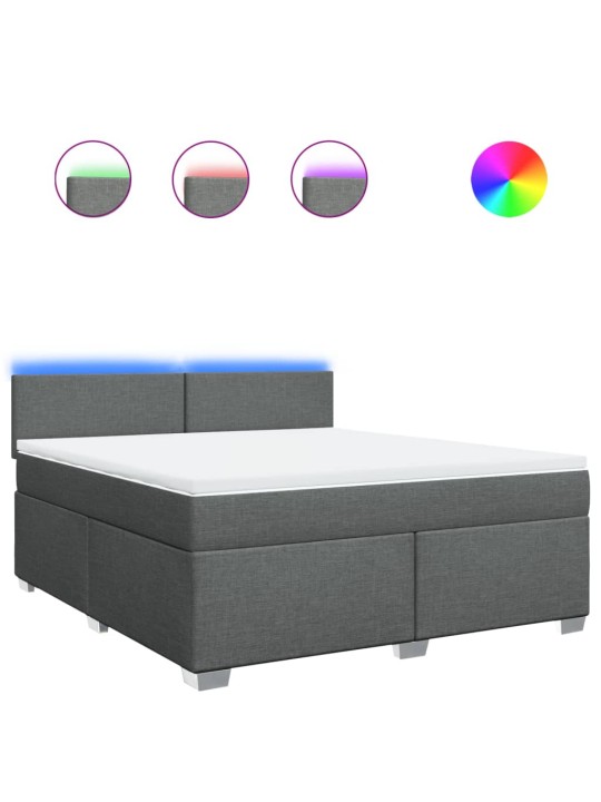 Box spring postel s matrací tmavě šedá 180x200 cm textil