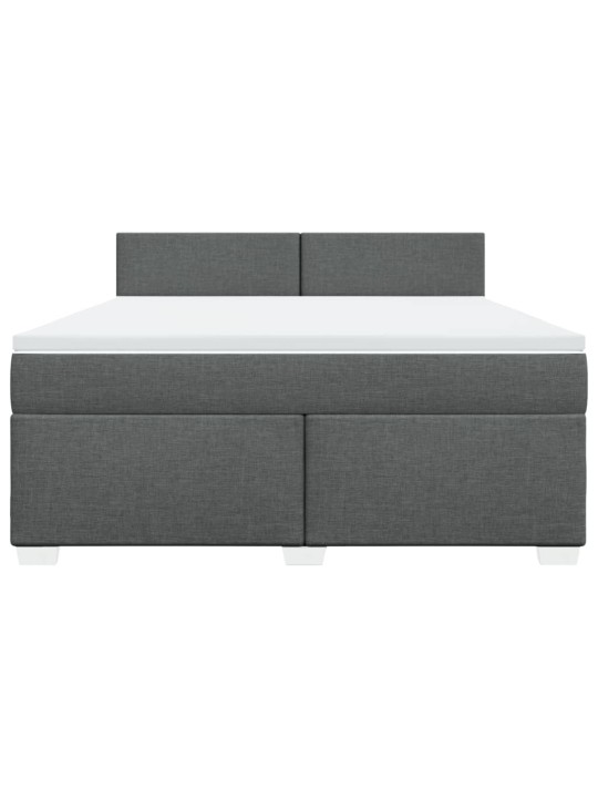 Box spring postel s matrací tmavě šedá 180x200 cm textil