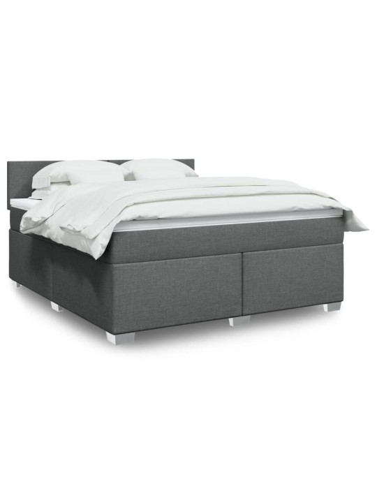Box spring postel s matrací tmavě šedá 180x200 cm textil