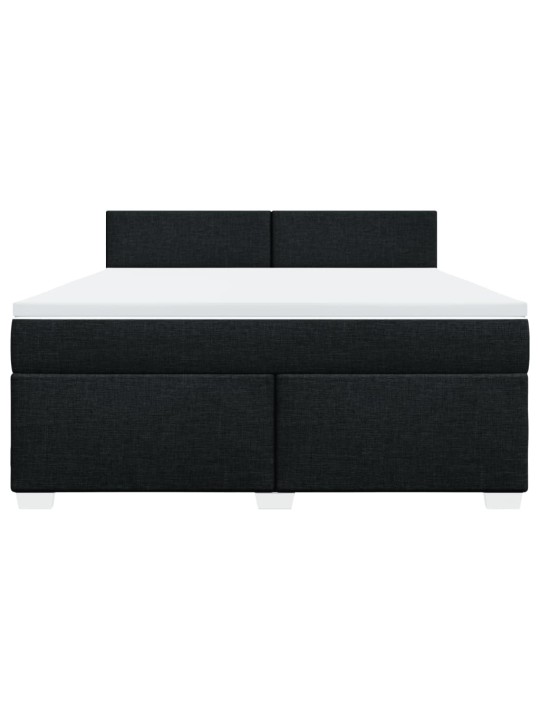 Box spring postel s matrací černá 180x200 cm textil