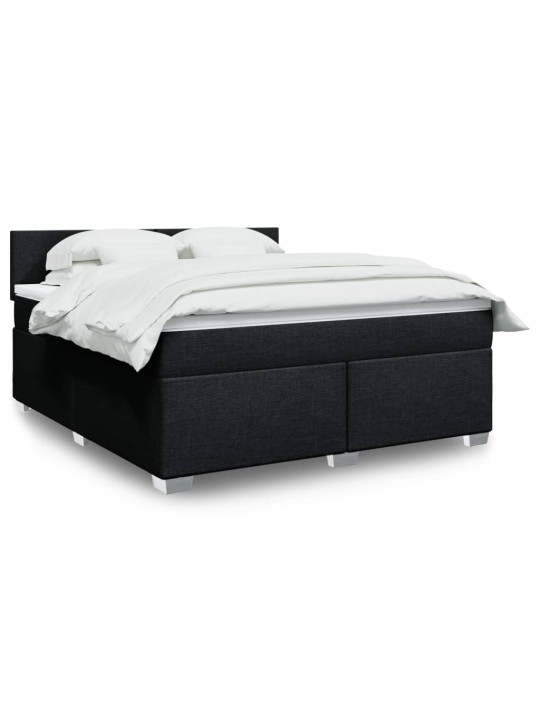 Box spring postel s matrací černá 180x200 cm textil