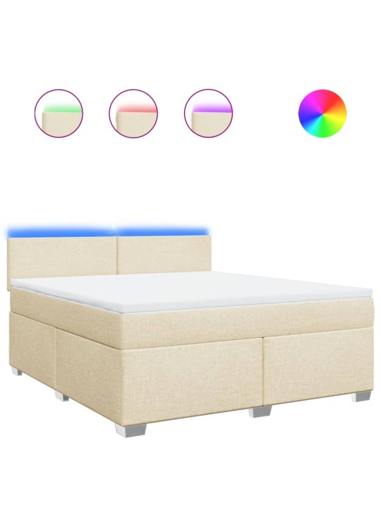 Box spring postel s matrací krémová 180x200 cm textil