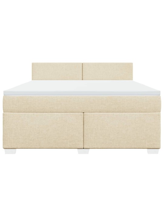 Box spring postel s matrací krémová 180x200 cm textil