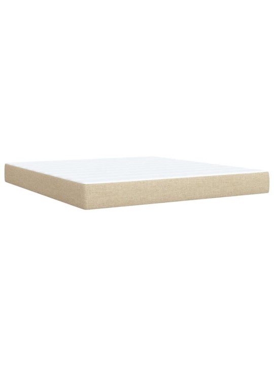 Box spring postel s matrací krémová 180x200 cm textil