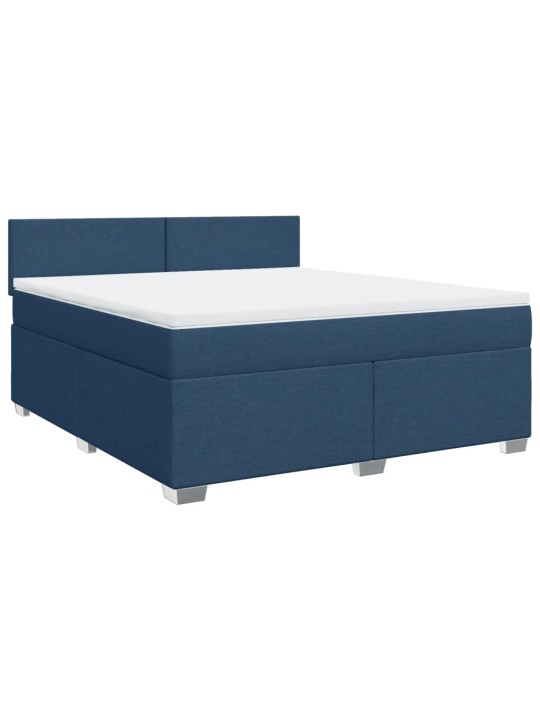 Box spring postel s matrací modrá 180x200 cm textil