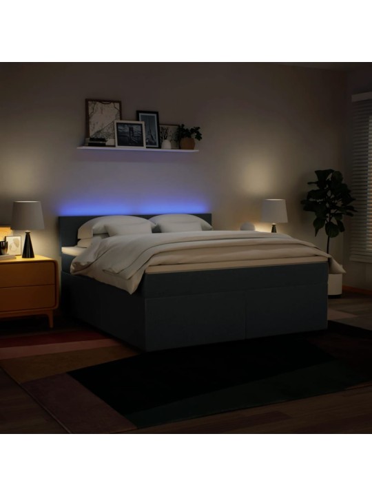 Box spring postel s matrací modrá 180x200 cm textil