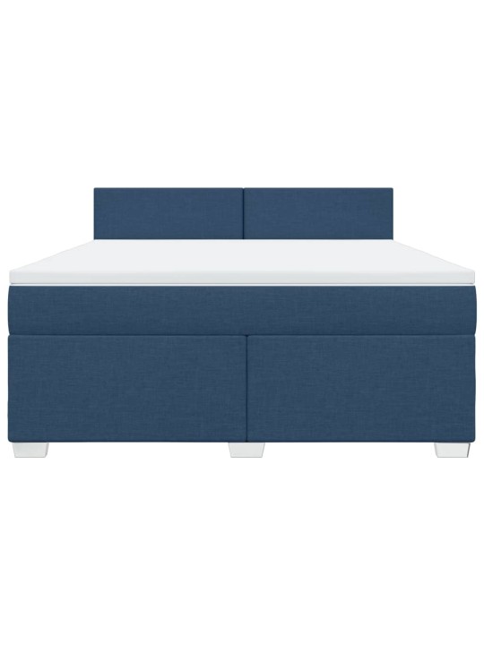 Box spring postel s matrací modrá 180x200 cm textil