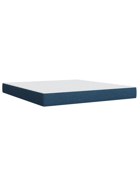 Box spring postel s matrací modrá 180x200 cm textil