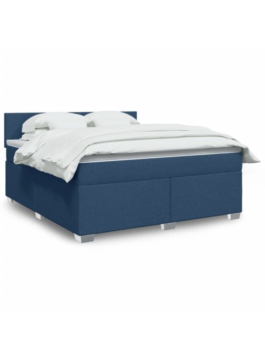Box spring postel s matrací modrá 180x200 cm textil