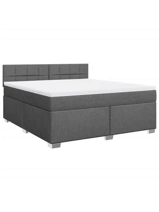 Box spring postel s matrací tmavě šedá 180x200 cm textil