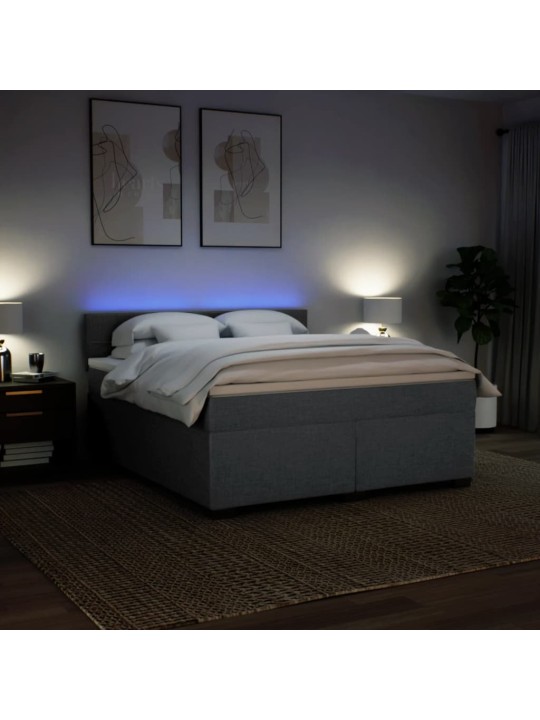 Box spring postel s matrací tmavě šedá 180x200 cm textil
