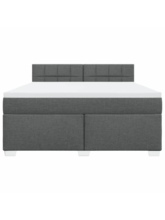 Box spring postel s matrací tmavě šedá 180x200 cm textil