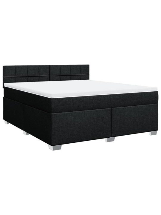 Box spring postel s matrací černá 180x200 cm textil