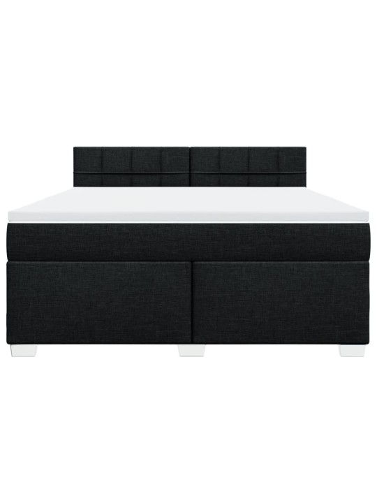 Box spring postel s matrací černá 180x200 cm textil
