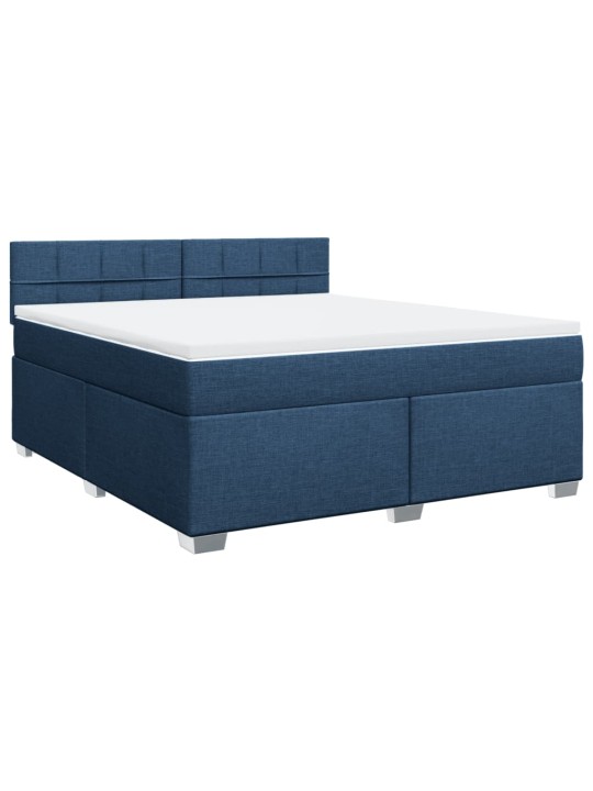 Box spring postel s matrací modrá 180x200 cm textil