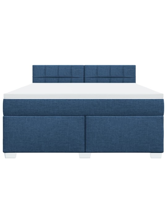 Box spring postel s matrací modrá 180x200 cm textil