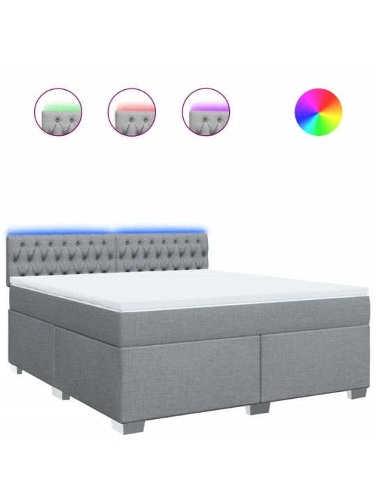 Box spring postel s matrací světle šedá 180 x 200 cm textil