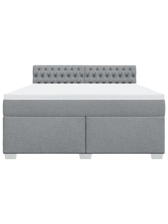 Box spring postel s matrací světle šedá 180 x 200 cm textil