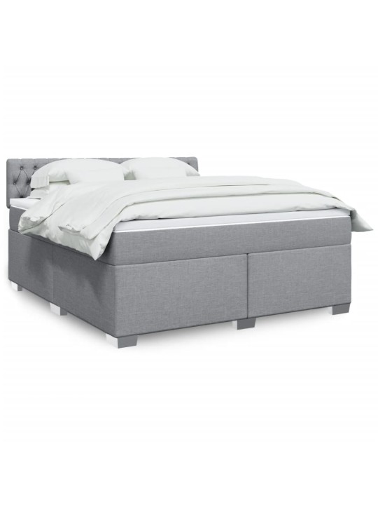 Box spring postel s matrací světle šedá 180 x 200 cm textil