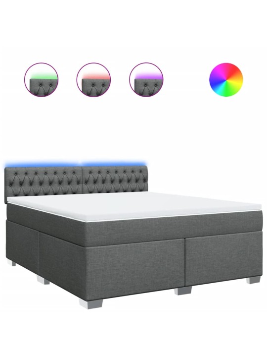 Box spring postel s matrací tmavě šedá 180x200 cm textil
