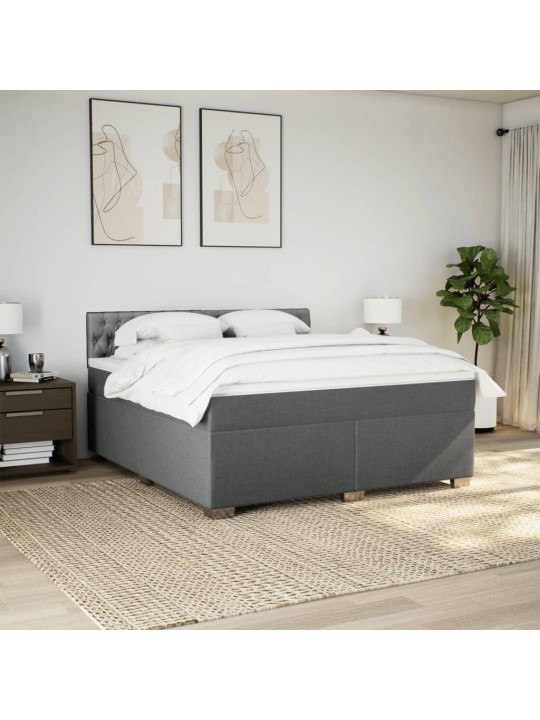 Box spring postel s matrací tmavě šedá 180x200 cm textil