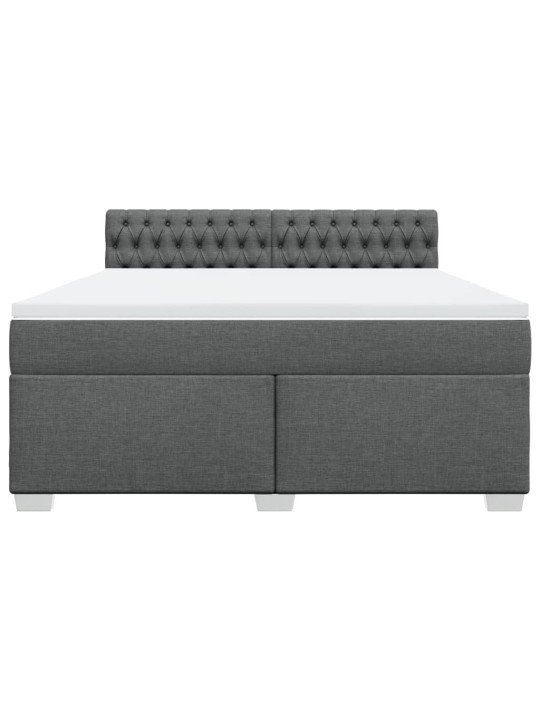 Box spring postel s matrací tmavě šedá 180x200 cm textil