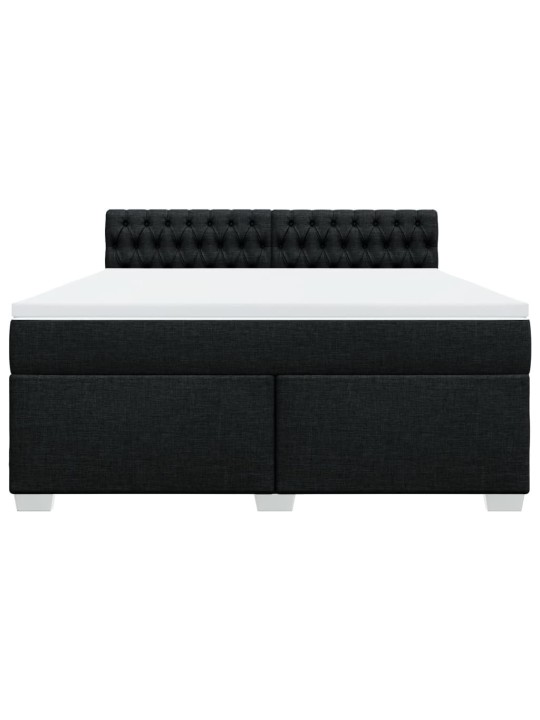 Box spring postel s matrací černá 180x200 cm textil