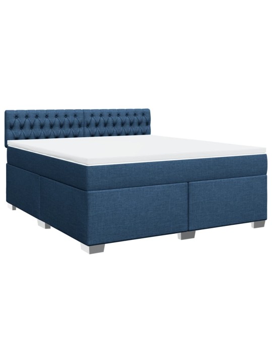 Box spring postel s matrací modrá 180x200 cm textil
