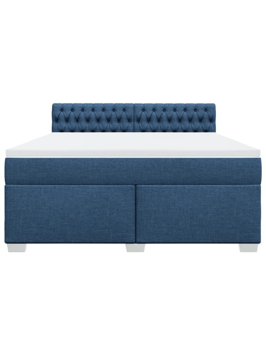 Box spring postel s matrací modrá 180x200 cm textil