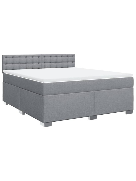 Box spring postel s matrací světle šedá 180 x 200 cm textil