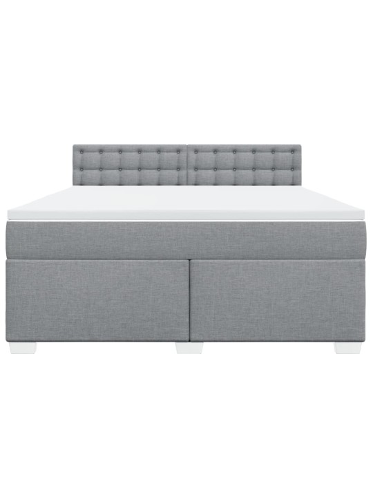 Box spring postel s matrací světle šedá 180 x 200 cm textil