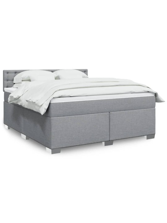 Box spring postel s matrací světle šedá 180 x 200 cm textil