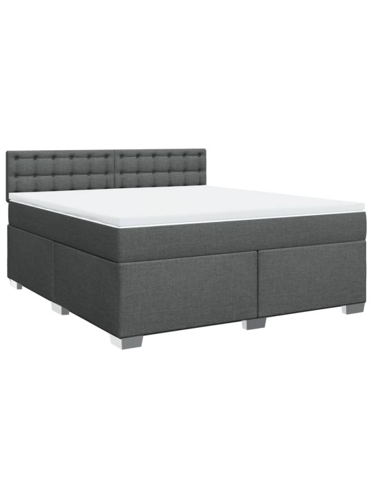Box spring postel s matrací tmavě šedá 180x200 cm textil