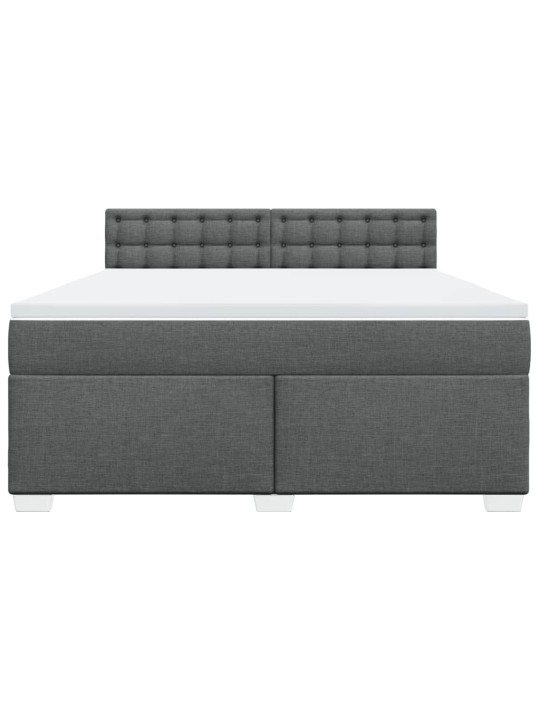 Box spring postel s matrací tmavě šedá 180x200 cm textil