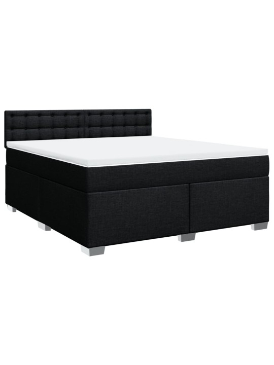 Box spring postel s matrací černá 180x200 cm textil