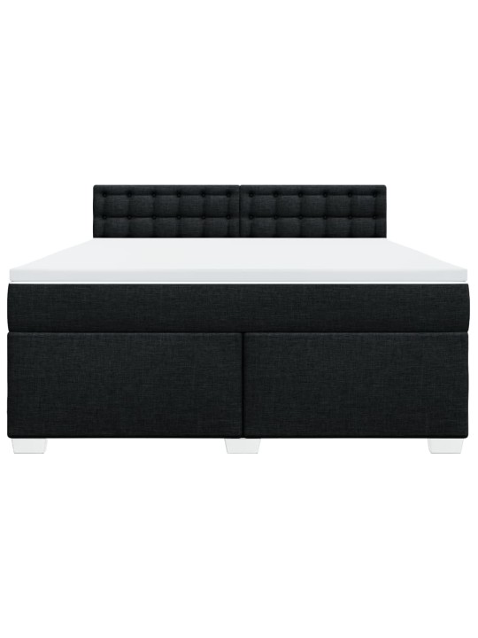 Box spring postel s matrací černá 180x200 cm textil
