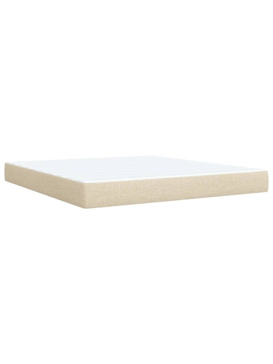Box spring postel s matrací krémová 180x200 cm textil