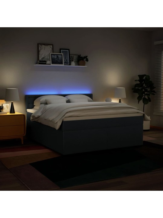 Box spring postel s matrací modrá 180x200 cm textil