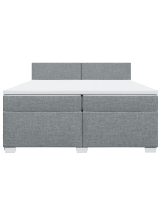 Box spring postel s matrací světle šedá 200 x 200 cm textil