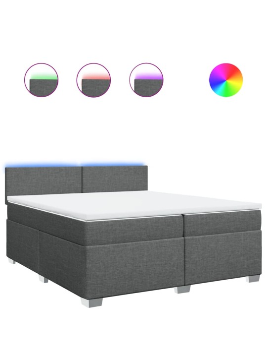 Box spring postel s matrací tmavě šedá 200x200 cm textil