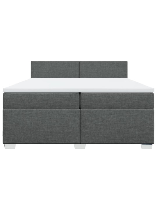 Box spring postel s matrací tmavě šedá 200x200 cm textil