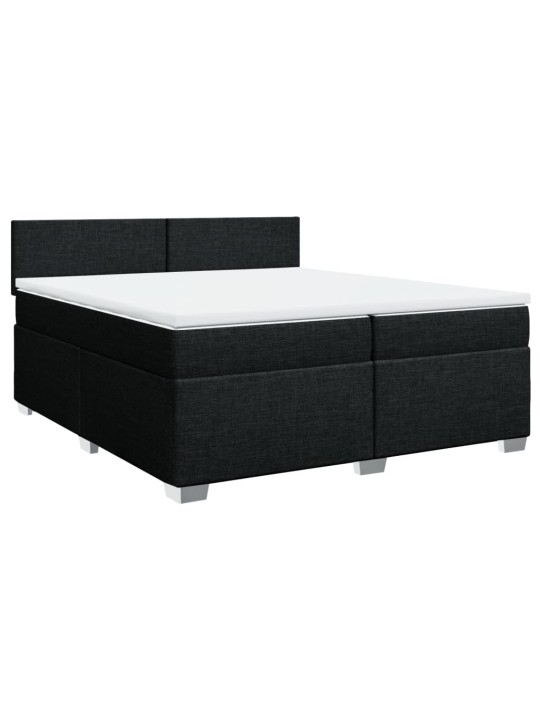 Box spring postel s matrací černá 200x200 cm textil