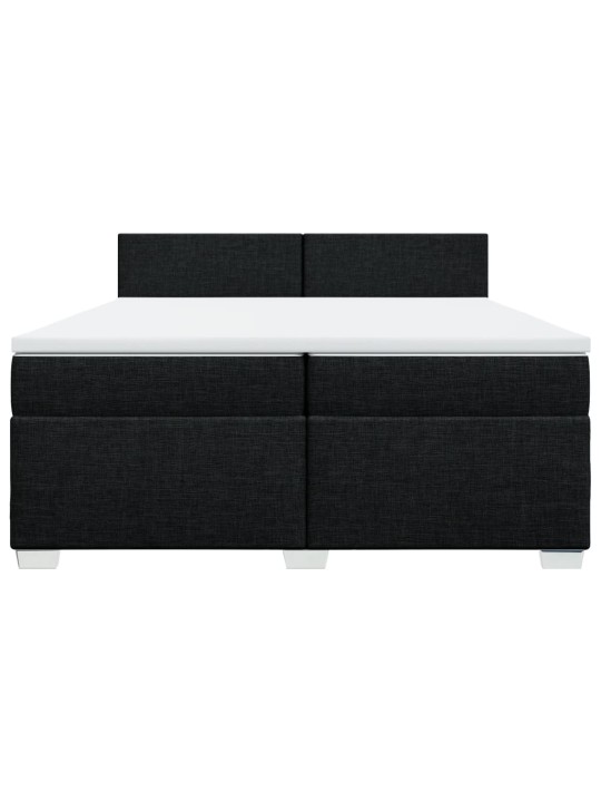 Box spring postel s matrací černá 200x200 cm textil