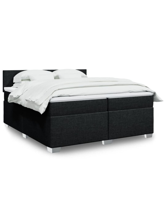 Box spring postel s matrací černá 200x200 cm textil