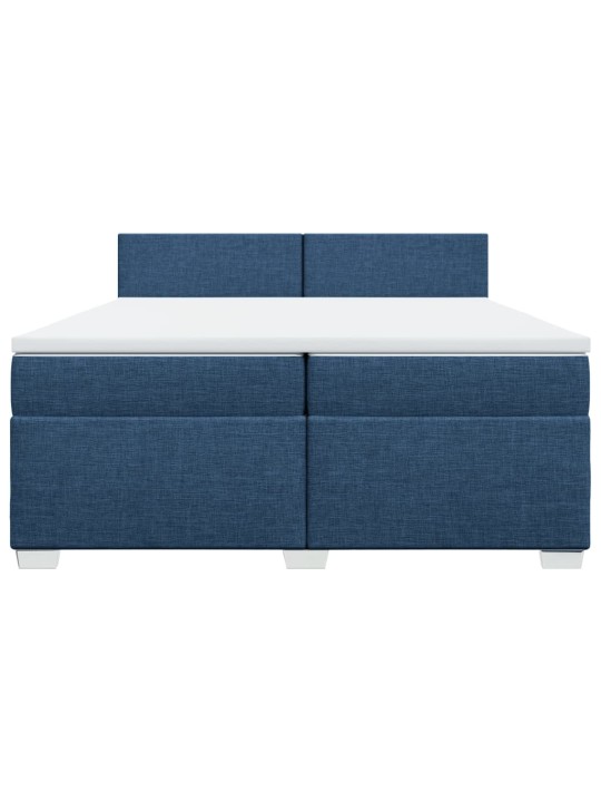 Box spring postel s matrací modrá 200x200 cm textil